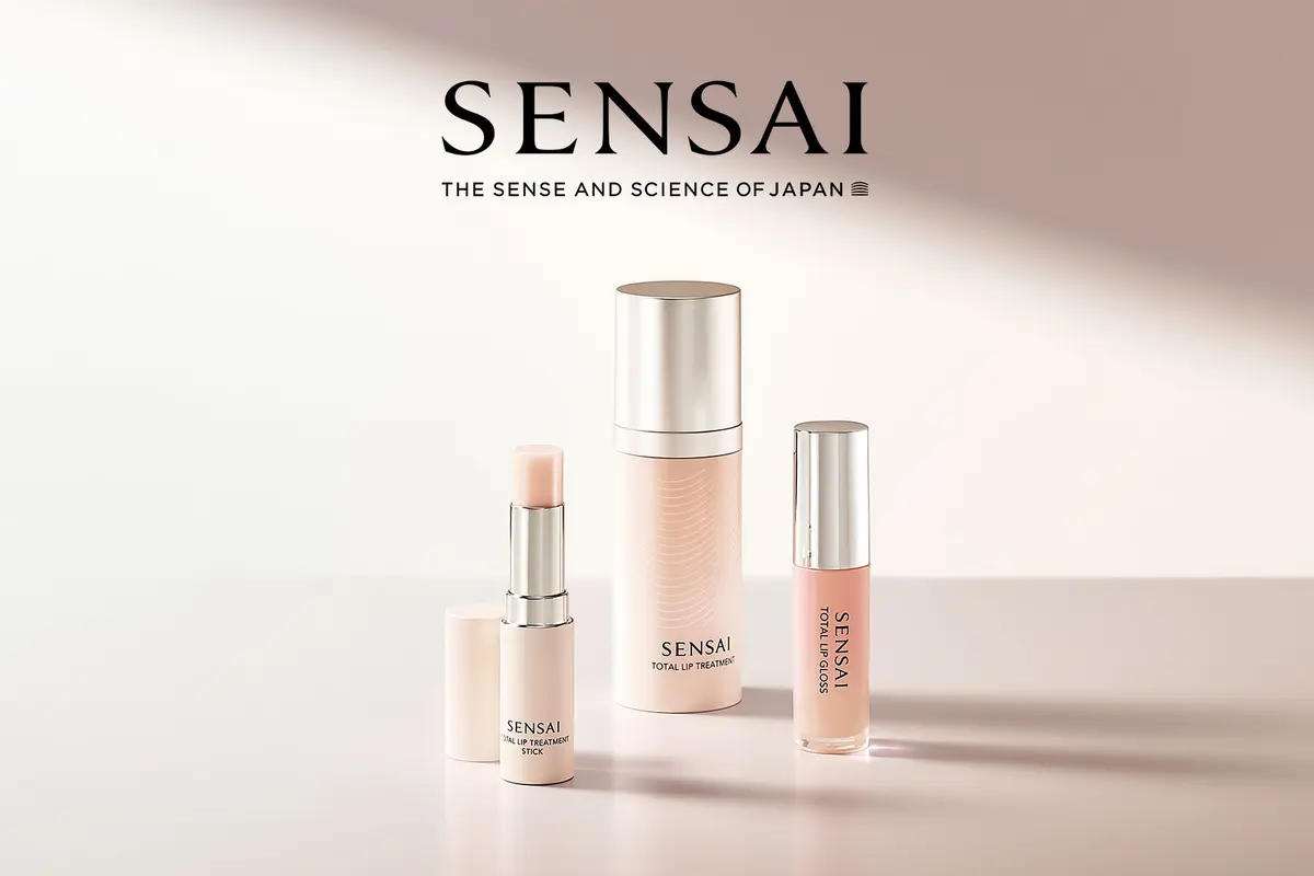 3 Lippen-Pflegeprodukte von SENSAI, u.a. das neue Produkt TOTAL LIP TREATMENT STICK