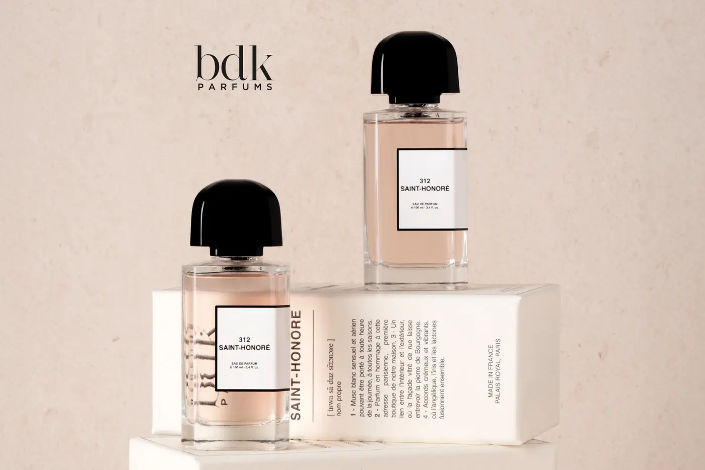 Arrangierte Flakons von bdk Parfums plus Kartonage