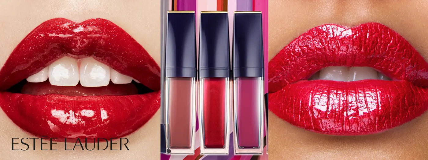 Geschminkte Lippen und unterschiedliche Lippenstifte