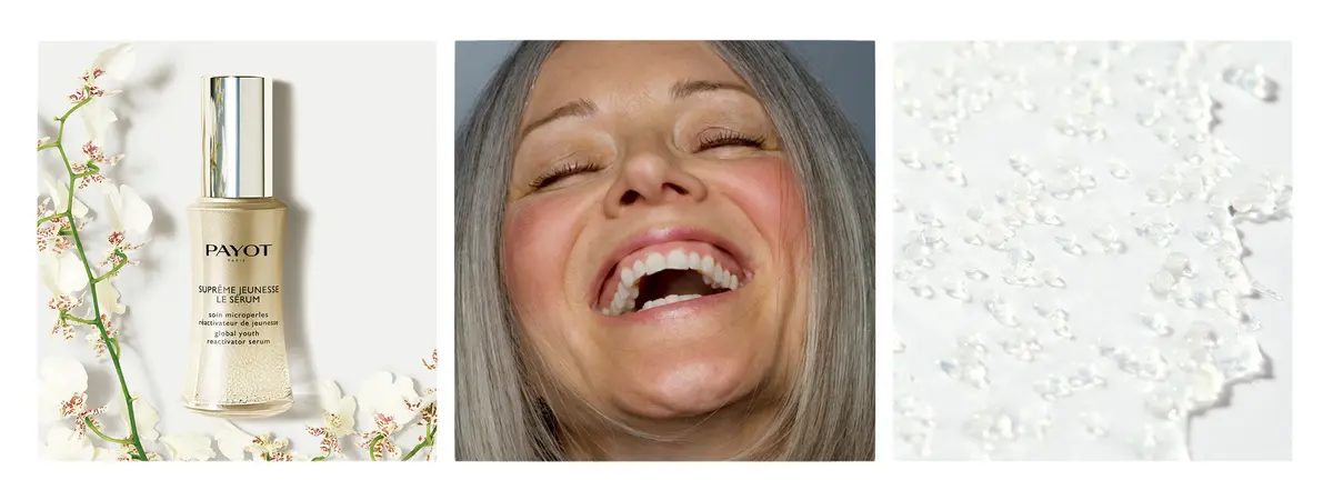Suprême Jeunesse Le Serum von Payot und lachende Frau 