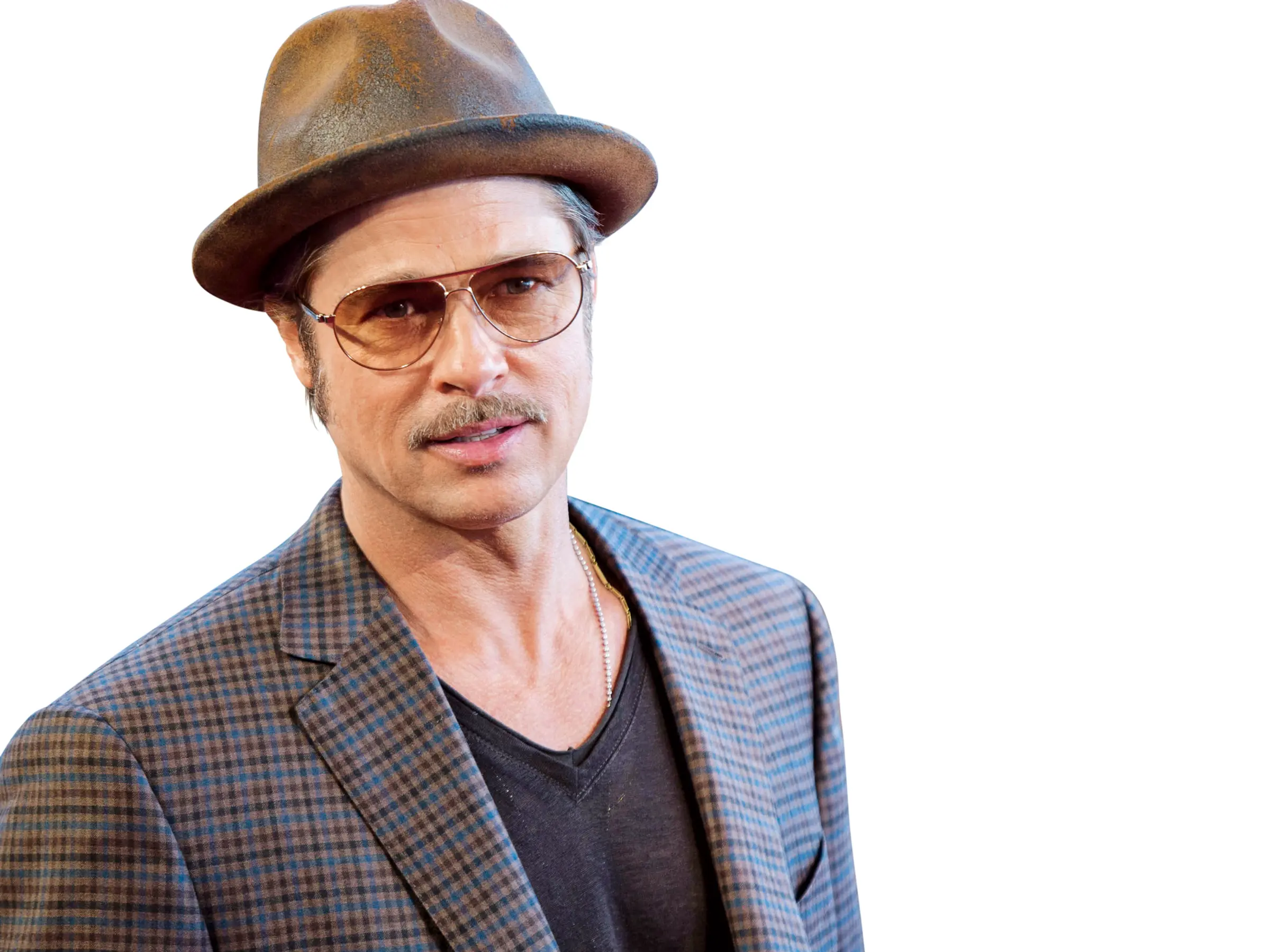 Brad Pitt mit Schnauzer