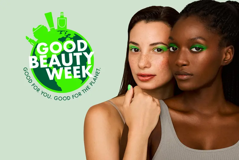 Zwei Frauen und Good Week Beauty Logo