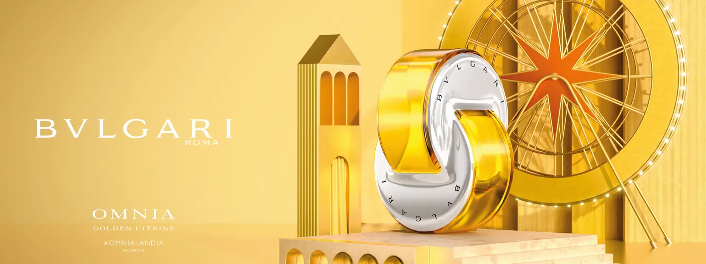 Fröhlich gelb leuchtender Flakon von BVLGARI OMNIA GOLDEN CITRINE