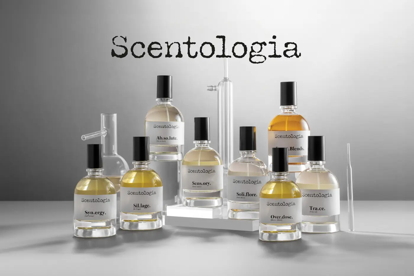 Produktrange der Luxusparfummarke Scentologia