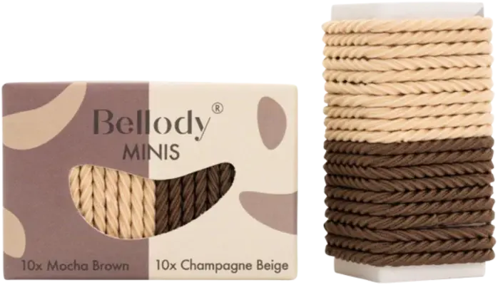 Bellody – Mini Haargummis Braun/Beige