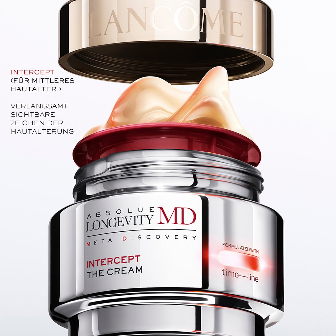 Lancôme Absolue Longevity MD Intercept The Cream 50ml – verlangsamt sichtbare Zeichen der Hautalterung, für mittleres biologisches Hautalter 35–55, formuliert mit Mitopure by Timeline