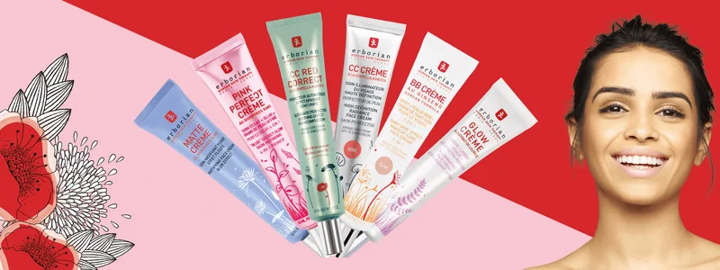 Lachende Frau mit BB Creme und CC Cream 