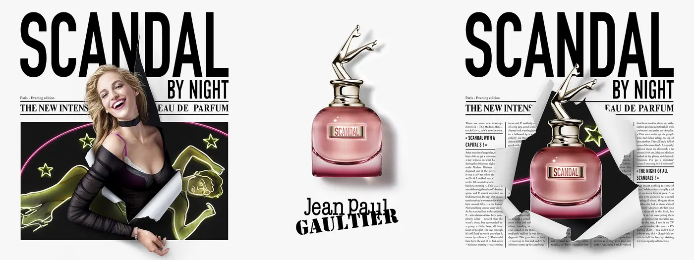 Model, Flakon und Zeitungsausschnitt