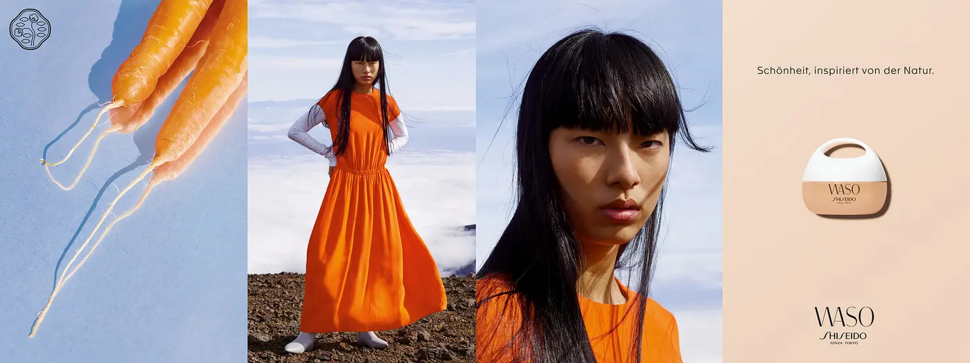 Kampagnenvisuell zu der neuen Pflegelinie Waso von Shiseido