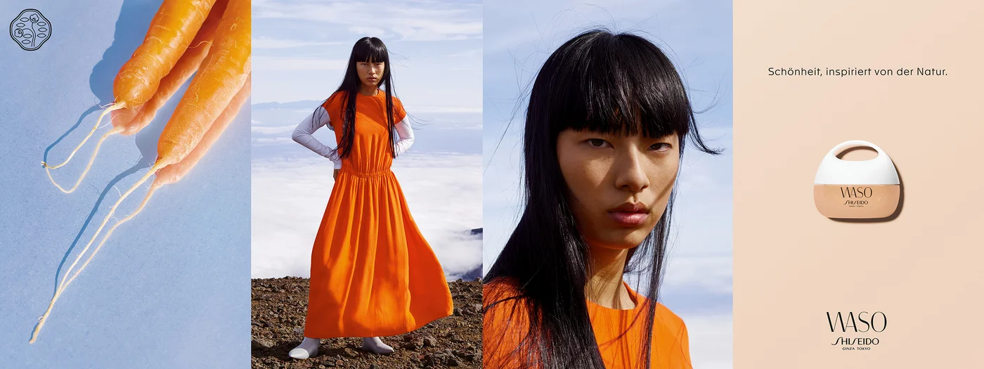 Kampagnenvisuell zu der neuen Pflegelinie Waso von Shiseido