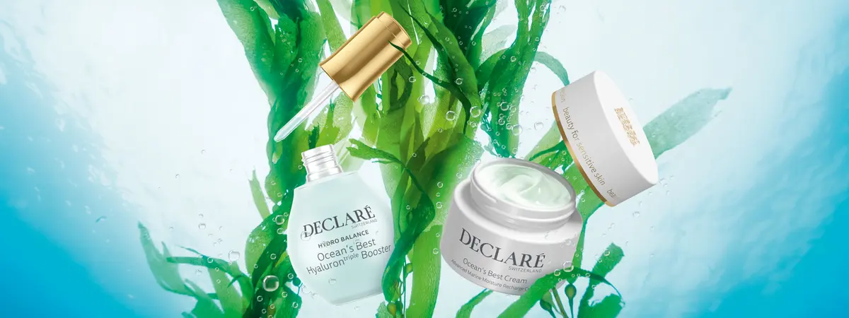 Produktabbildungen von 2 Pflegeprodukten aus der Ocean's Best Reihe von Declaré