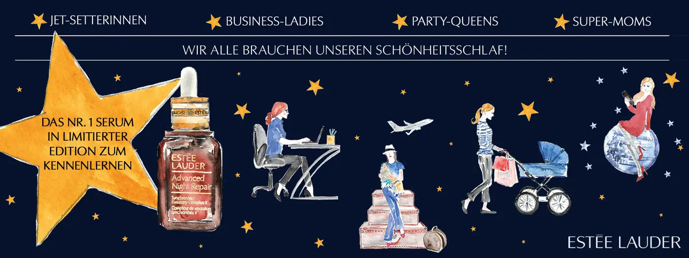 Illustration mit Serum und vier Frauen