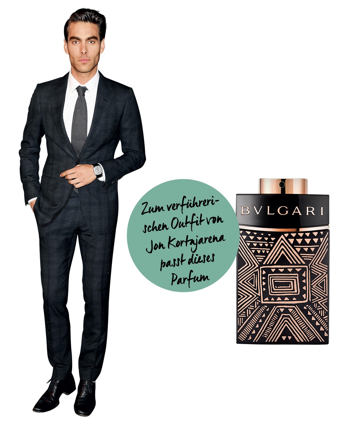 Model Jon Kortajarena; „Man in Black Essence“ von Bvlgari