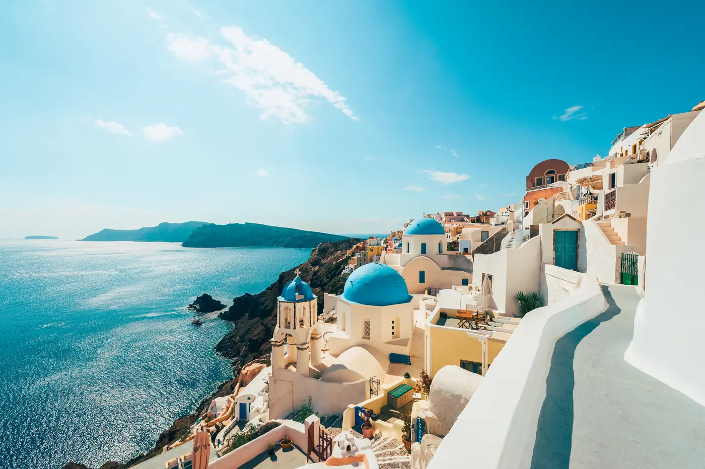 Blick auf Oia auf Santorini, Griechenland