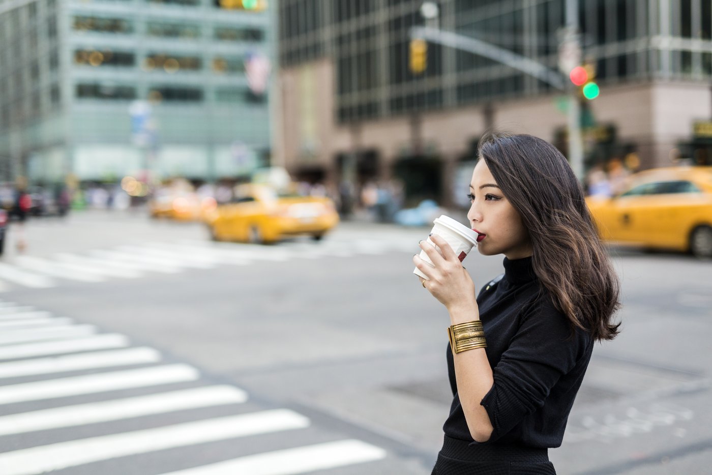 Junge Frau in New York