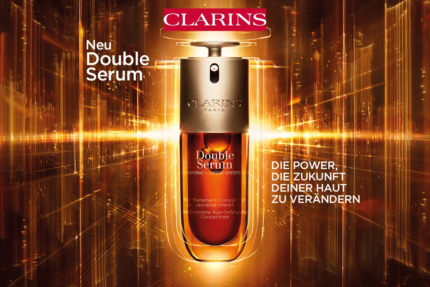 Kampagnenvisual Double Serum von Clarins