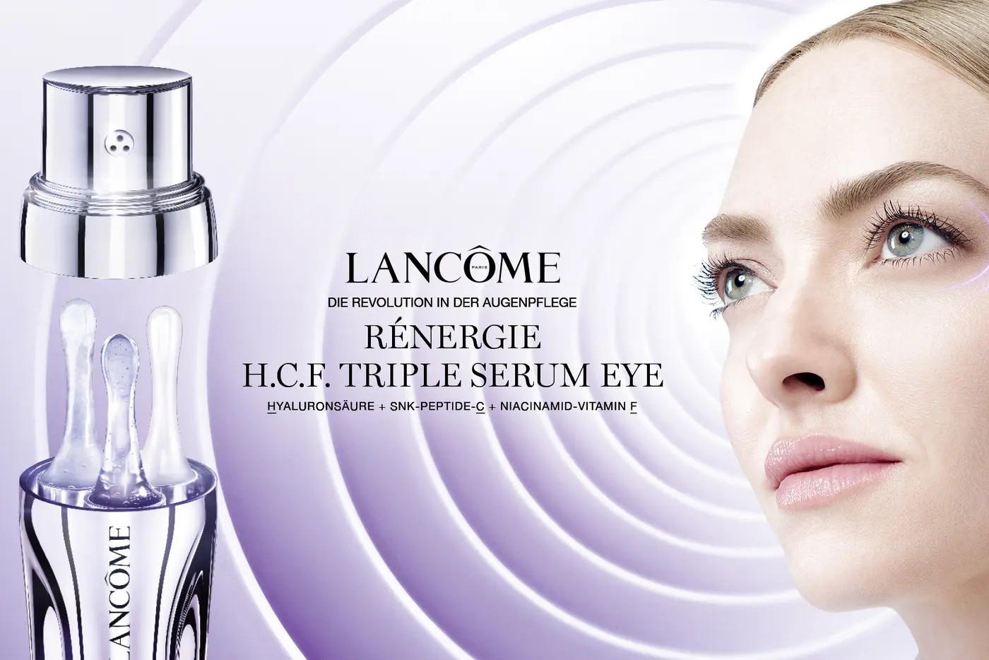 Kampagnenvisual zu Rénergie H.C.F. Triple Serum Eye von Lancôme