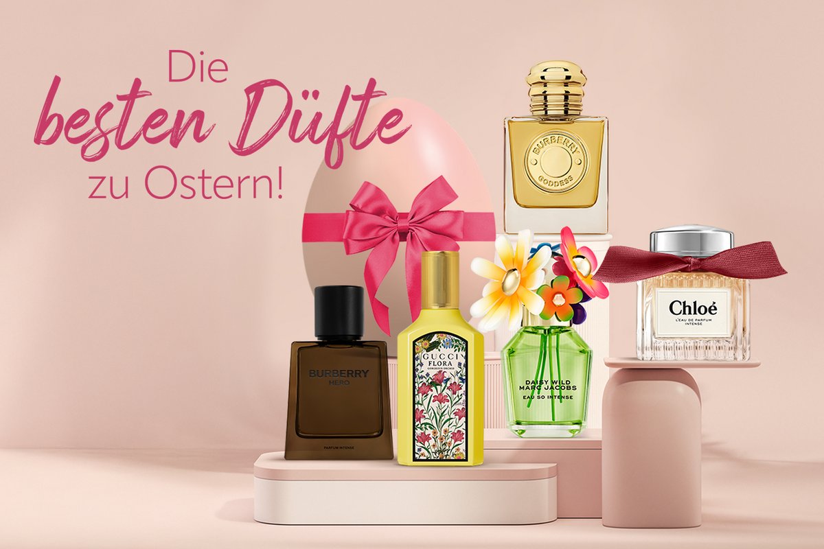verschiedene Flakos von BURBERRY, GUCCI, CHLOÉ und Marc Jacobs österlich dekoriert