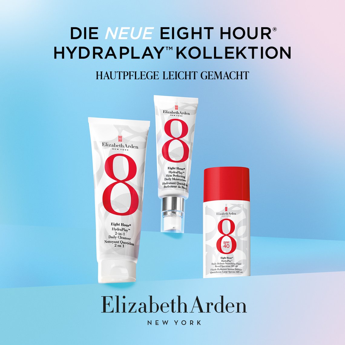 Produktabbildungen Eight Hour® HydraPlay™ Kollektion von Elizabeth Arden