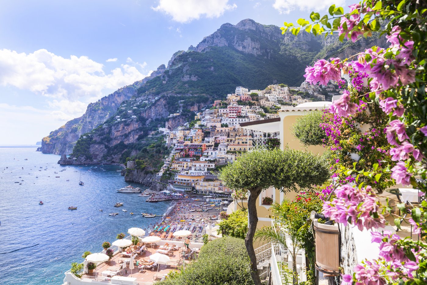 Blick auf Positano an der Amalfi-Küste, Italien