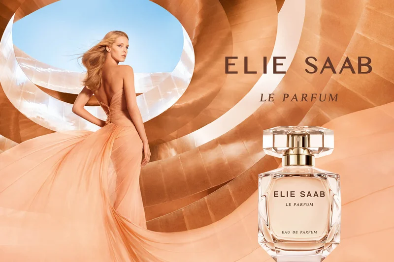 Kampagnenvisual ELIE SAAB Le Parfum, Produktabbildung plus Model