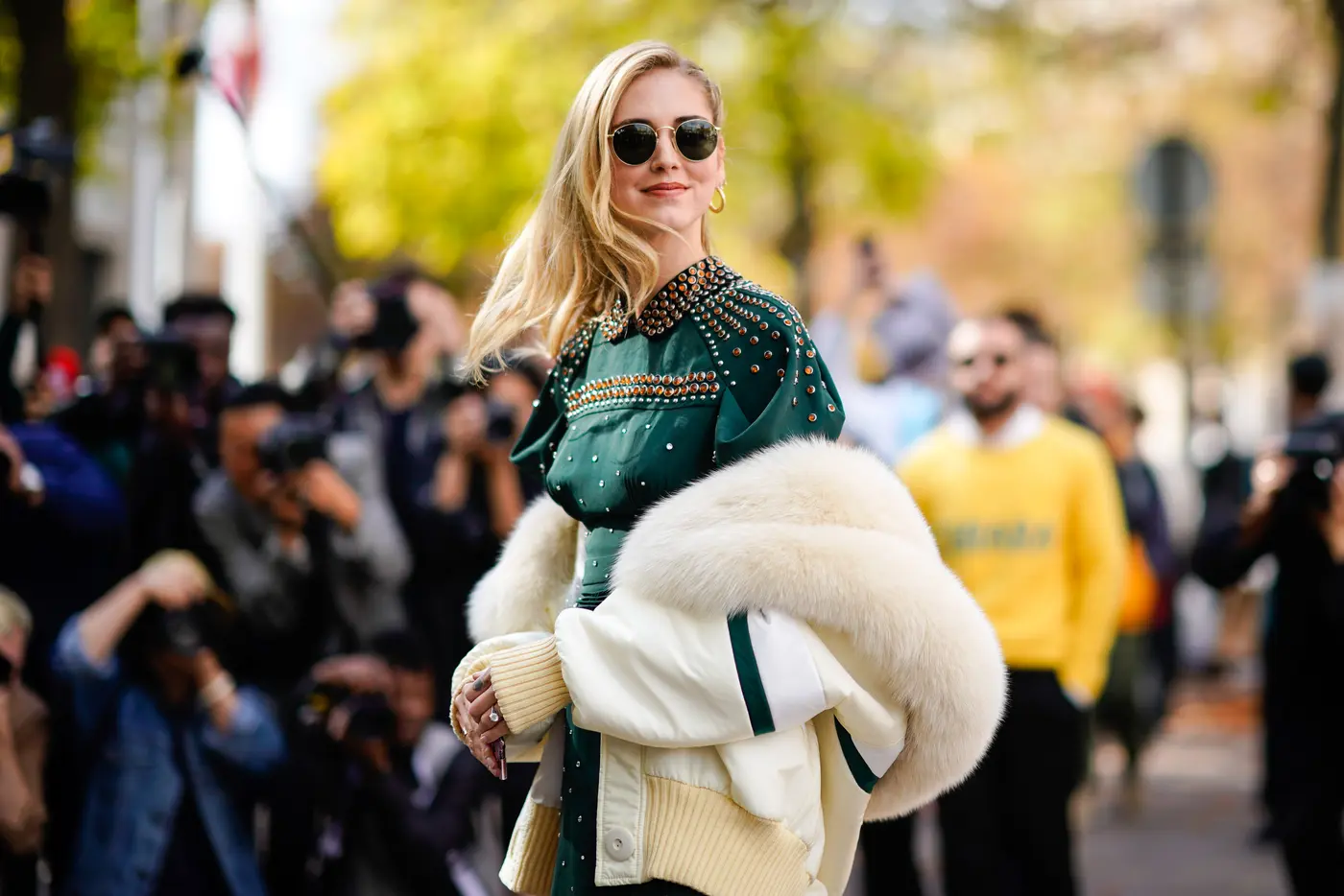 Chiara Ferragni auf der Pariser Fashion Week am 3. Oktober 2017 für die Saison Frühling/Sommer 2018
