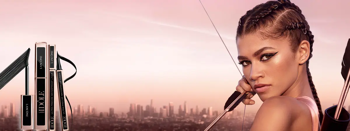 Lash Idôle Waterproof & Lash Idôle Liner von Lancôme neben Zendaya als Markenbotschafterin
