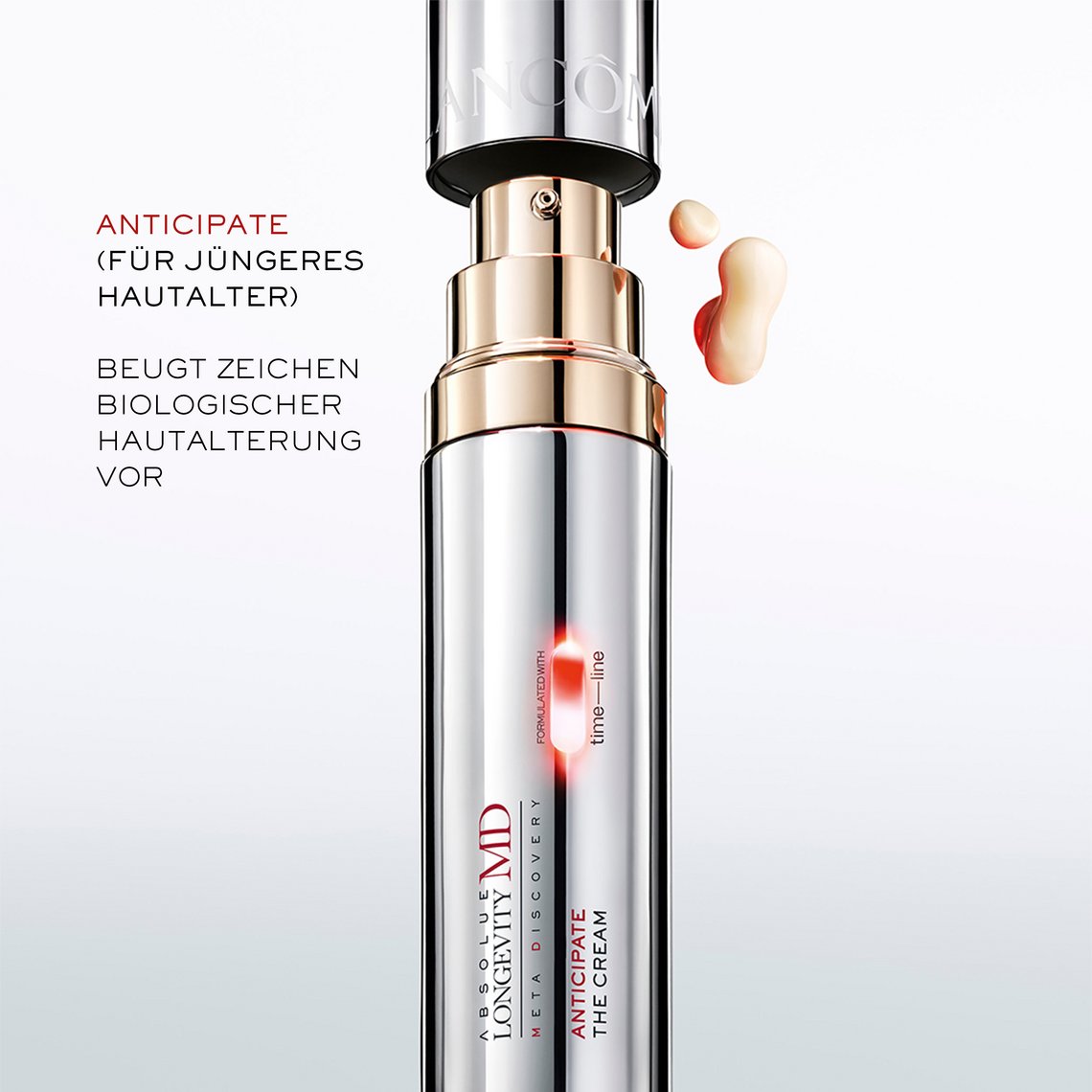 Lancôme Absolue Longevity MD Anticipate The Cream 50ml – 2-in-1-Serum-Creme beugt Zeichen biologischer Hautalterung vor, für jüngeres biologisches Hautalter unter 35, formuliert mit Mitopure by Timeline