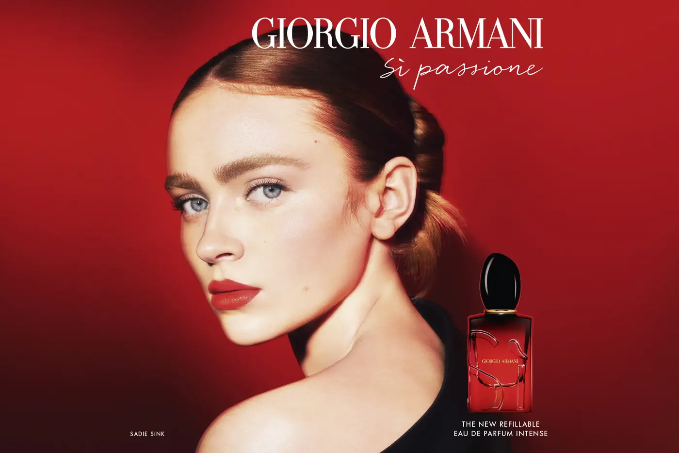 Kampagnenvisual zu Sì passione Eau de Parfum Intense; Model Sadie Sink