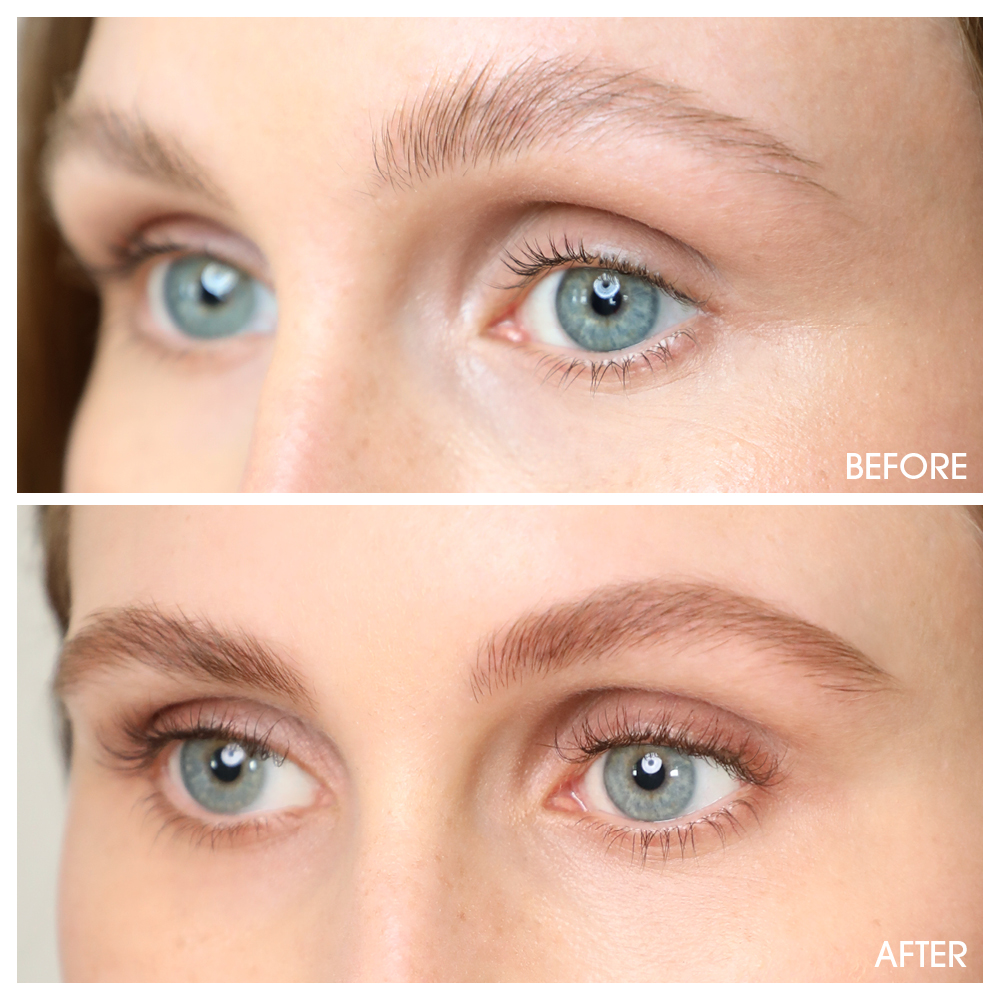 Eyelash Activating Serum von M2BEAUTÉ: Vorher-Nachher Bild Wimpern vor und nach der Anwendung des Eyelash Activating Serums von M2BEAUTÉ