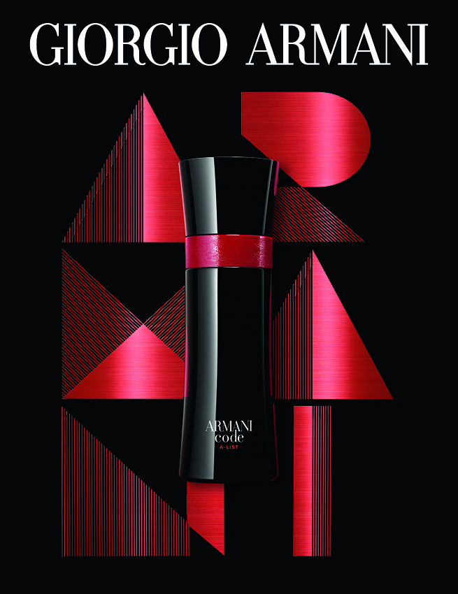 Flakon vor rot-schwarzem Hintergrund