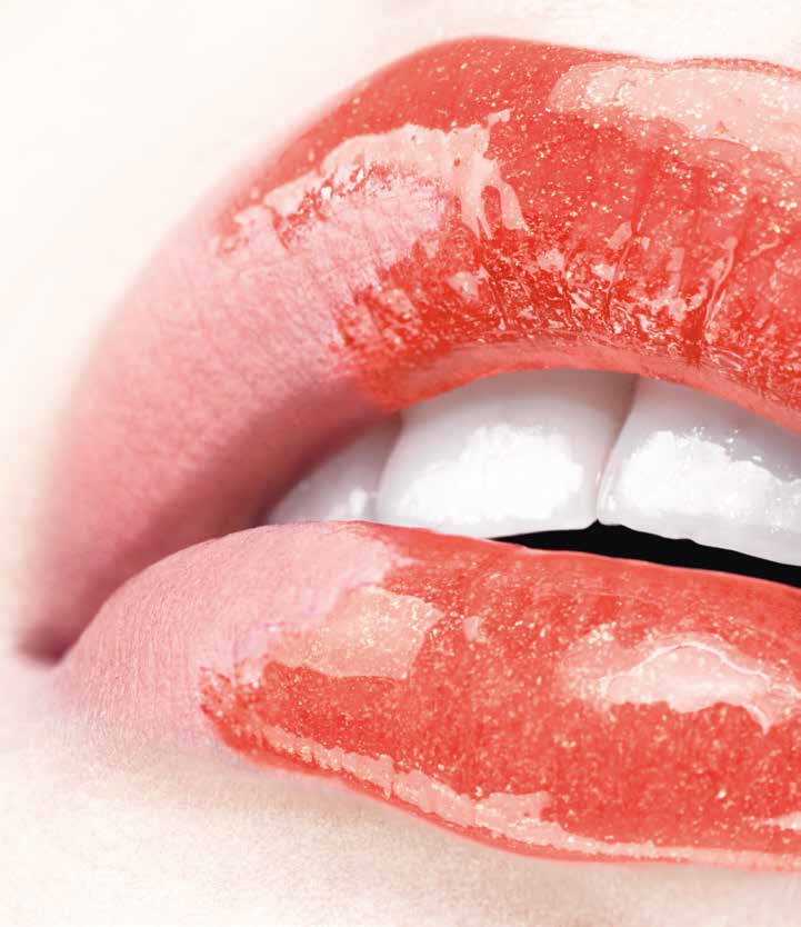Lippen mit Schimmerlipgloss
