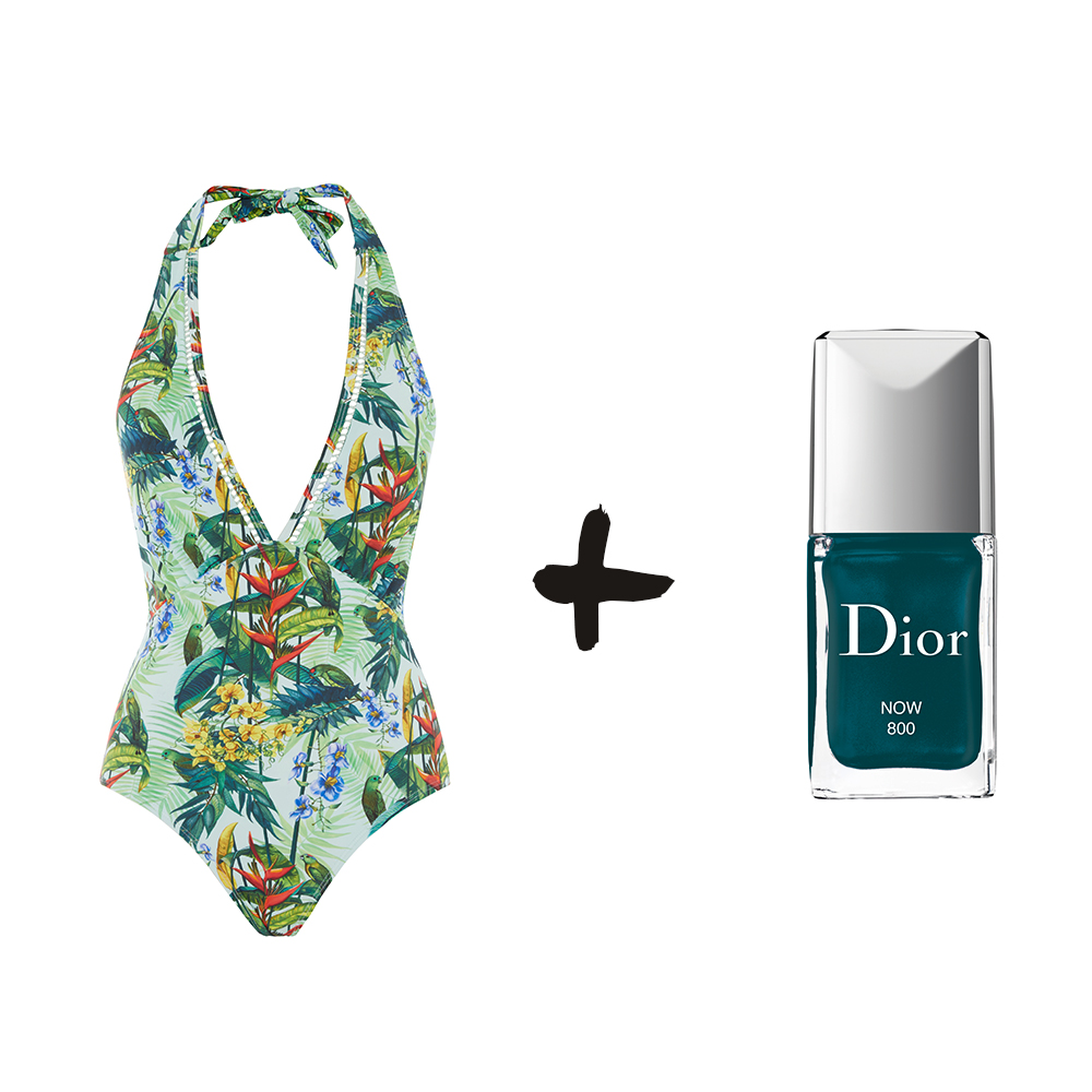 Badeanzug von Oasis und Nagellack „Vernis, Now“ von Dior