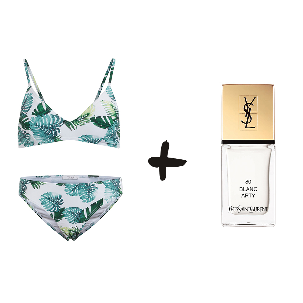 Bikini von Vila und Nagellack „La Laque Couture, Blanc Arty“ von Yves Saint Laurent