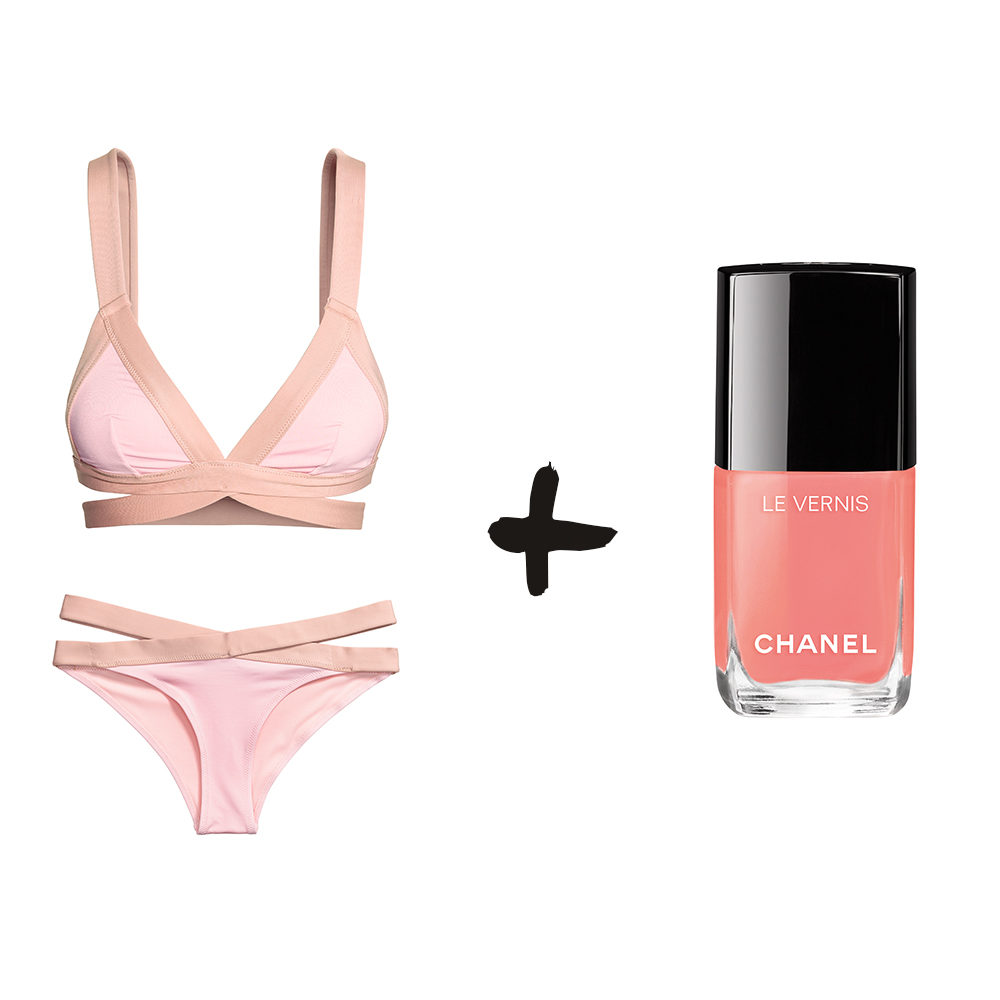 Bikini von H&amp;M und Nagellack „Le Vernis, Sea Whip“ von Chanel