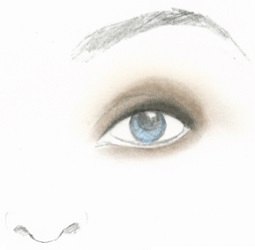 Zeichnung von natürlichen Smokey Eyes