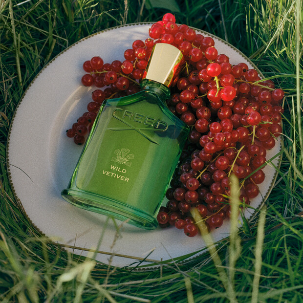 Flakon von Wild Vetiver mit Ingredienzien; Timurbeere