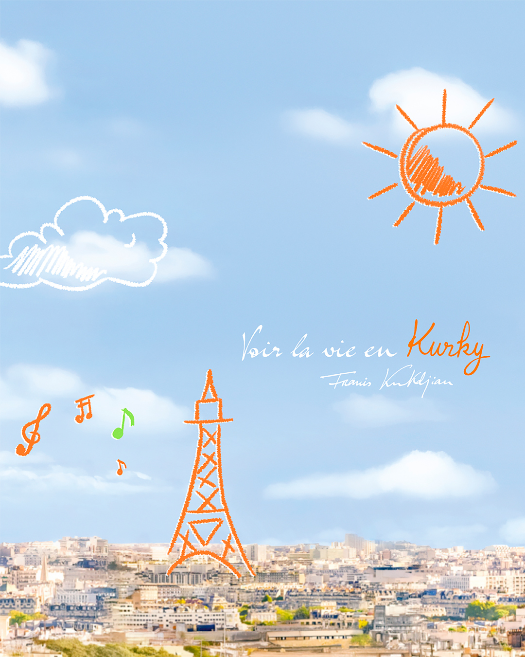 Ansicht von Paris mit kleinen Zeichnungen ergänzt